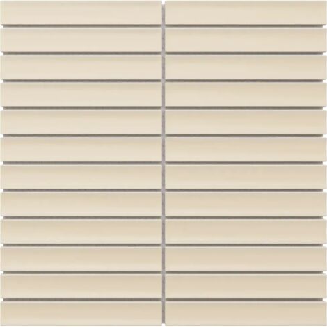 Keramikmosaik auf Netz für Bad oder Küche 29.6cm x 29.3cm - Beige Piano