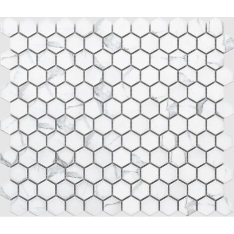 Keramikmosaik auf Netz für Bad oder Küche 30 cm x 26 cm - Marble hive
