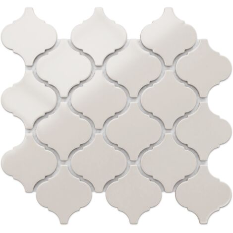 ILCOM Keramikmosaik auf Netz für Badezimmer oder Küche 27.5cm x 24.3cm - Grey Arabesque