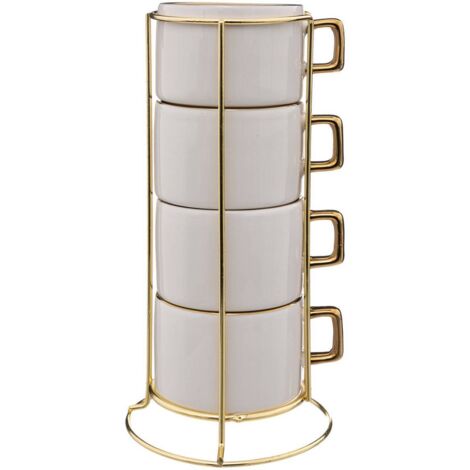 Keramiktassen mit Ständer ARYA, 170 ml, 4er-Set