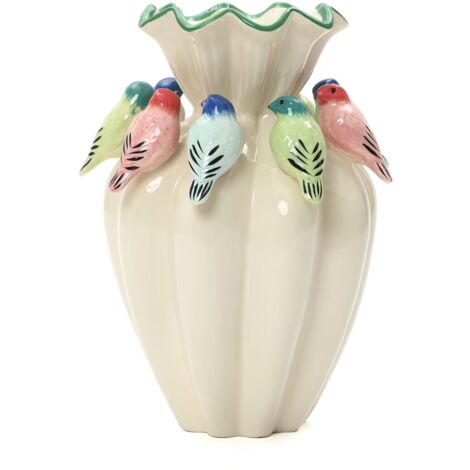 Keramikvase, Ø 17 x H 38,8 cm, weiß