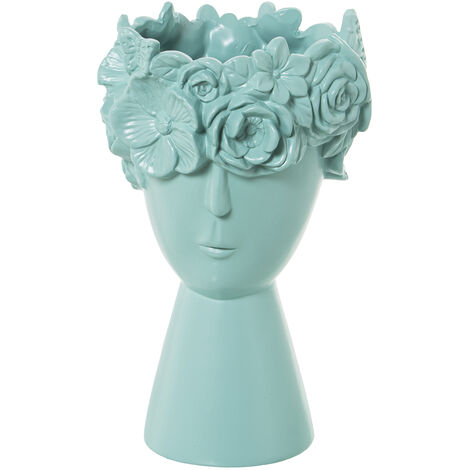 Keramikvase Gesichtsblüten Matte grünes Wasser  ° 17x28cm Basis: ° 11cmpor Alle Stile, um dem Haus eine Note zu verleihen