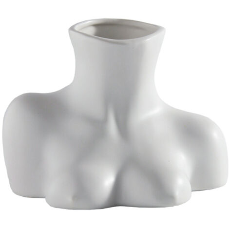 Keramikvase in Form eines Frauenkörpers – Hochwertiges Keramikmaterial, Maße: 17 x 12,5 x 6 cm, Erhältlich in Weiß oder Schwarz, Inhalt: 1 Vase