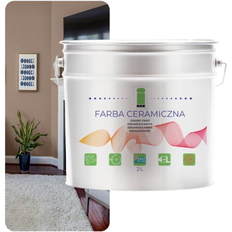 Keramikwandfarbe, abwaschbar, hellbraun mit Milch, 2 l