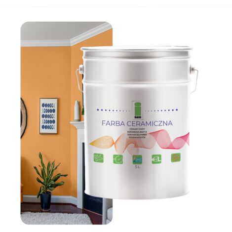 Keramikwandfarbe, abwaschbar, Honigorange, hell, 5 l
