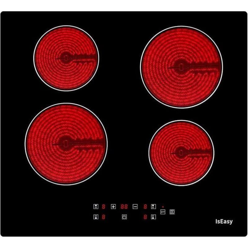 Iseasy Keramische Kochplatte - 4 Kochzonen - 6000W - Touchscreen - Kindersicherung