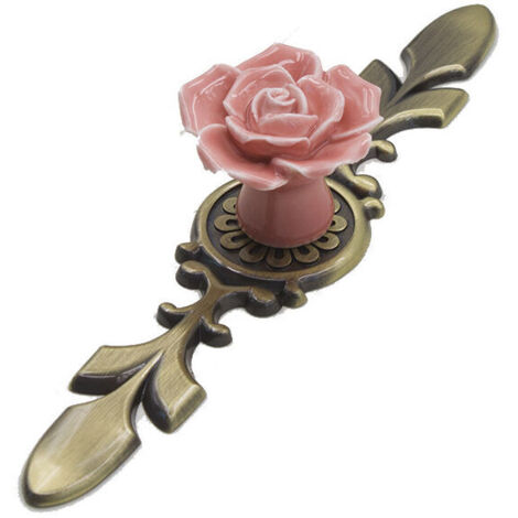 Keramische Schrankgriffe, Vintage-Möbelgriffe, Bronzegriffe, Vintage-Griffe, rosa Griffe, Schubladengriffe, Schranktüren, Kinderschränke