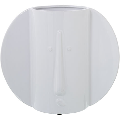 Keramische Vase glänzendes weißes Gesicht 25x13x22cmpour alle Stile, um zu Hause eine Note zu verleihen