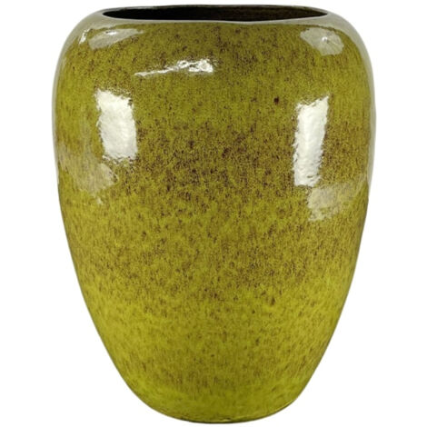 Keramischer Blumentopf Galiee - Herbstgrün - Ø 48 cm ↑ 60 cm