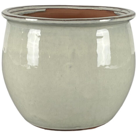 Keramischer Blumentopf Newton - Weiß - Ø 21 cm ↑ 23 cm