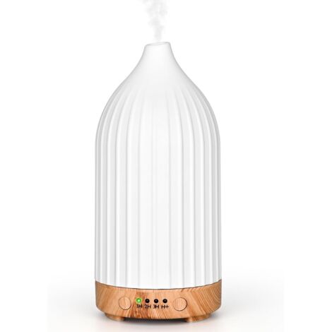 Keramischer Duftdiffusor, elektrischer Ultraschall-Duftdiffusor, Duftdiffusor für Zuhause, Yoga (Weiß, 100 ml)