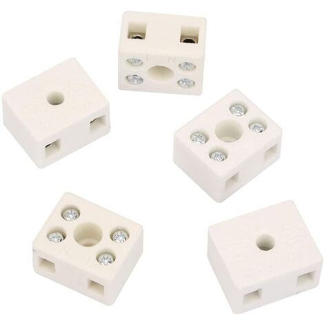 Keramischer Klemmenblock, Porzellan-Keramik-Steckverbinder, 22 x 18 x 13 mm, 425 °C, Keramikisolierung, aus Kupfer, 250 V (Nennspannung), Klemmenblock