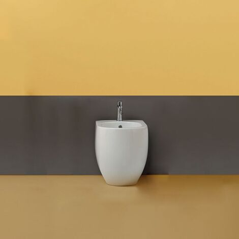 Kerasan flo bidet filomuro 48×36 cm bianco lucido salvaspazio con kit wb5n