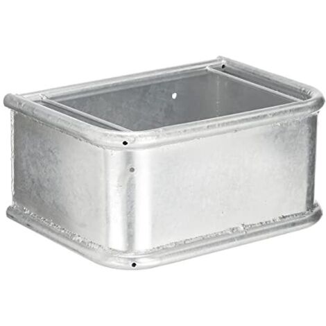 Kerbl alimentatore zincato rettangolare, bordi di sicurezza arrotondati, con tappo di svuotamento Мч15 mm, 45 x 34 x 24 cm, 35 l