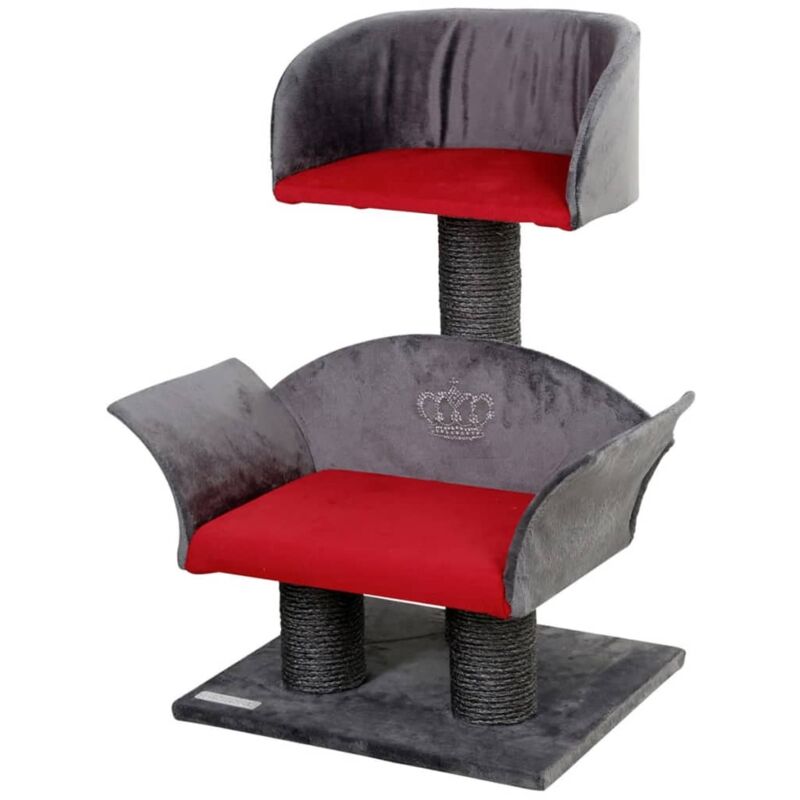 Kerbl Arbre à chats Lounge Deluxe Gris et rouge 81548