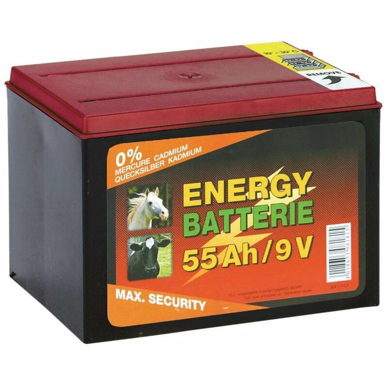 Pile 9V et 55AH pour électriciens complète avec fils d'une durée de 5000 heures non rechargeable