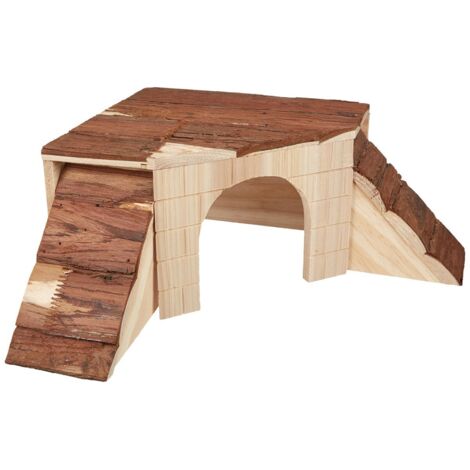 KERBL Casa Naturale con rampetta per roditori - 37x37x16cm