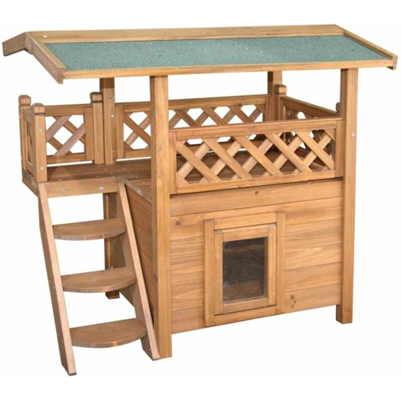 

Kerbl Casa para gatos Lodge 77x50x73 cm - Marrón