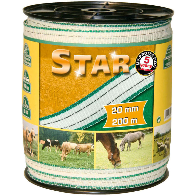 

Cinta conductora para Cerca Eléctrica Star PE 200 m 20mm 441502 - Blanco - Kerbl