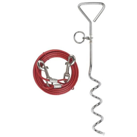 Kerbl Correa espiral de acero con recubrimiento PVC colorido 6m para perro