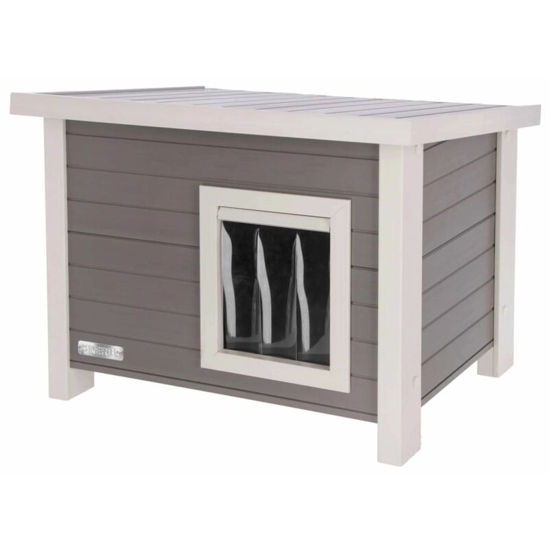 

Kerbl ECO Caseta de gato Eli gris y blanca 57x45x43cm - Gris