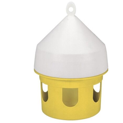 KERBL Fearner pour pigeons, plastique, jaune et blanc, capacit 5 litres