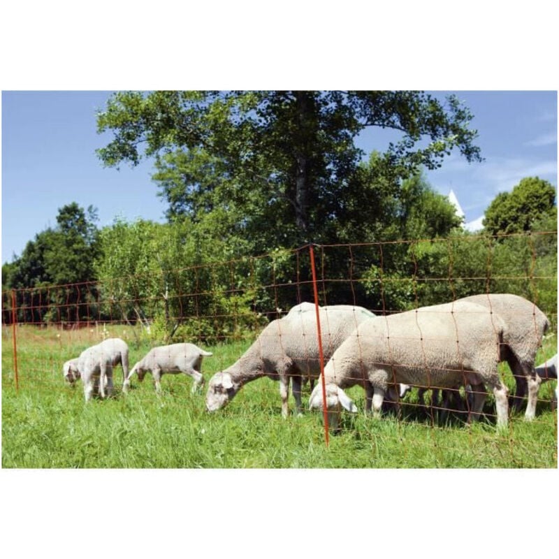 Kerbl - Filet pour moutons OviNet électrifiable - Longueur 50 m - Hauteur 90 cm - 14 piquets