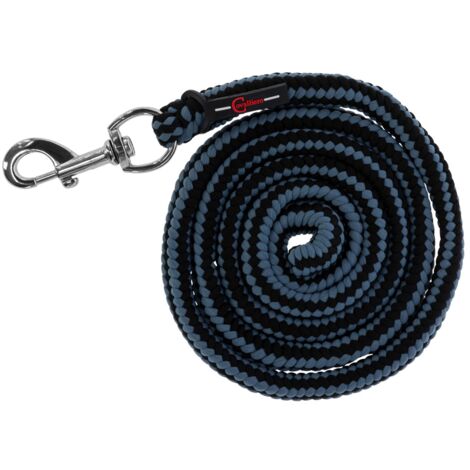 Kerbl Führstrick Hippo mit Karabinerhaken – Schwarz / Grau (Länge 200 cm) 321441