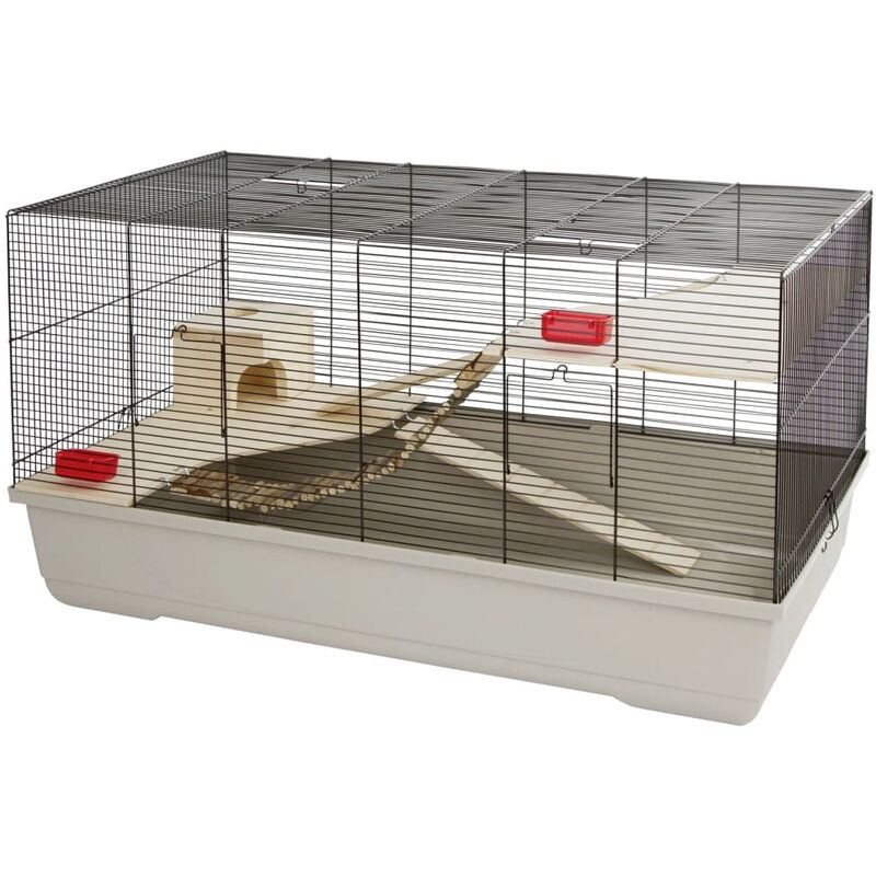 Kerbl - Cage pour petits animaux Gabbia 100x53x55 cm Taupe et rouge