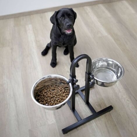Kerbl Gamelle pour Chien Noir 5600 ml Support Réglable