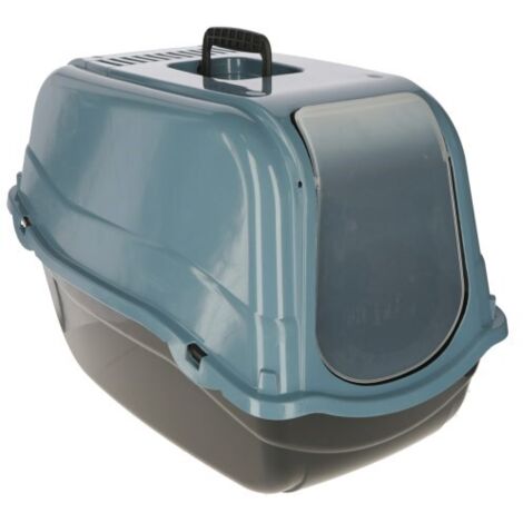 Kerbl Katzentoilette Emma Eco (mit Filter, blau/schwarz, 57x39x41 cm) 81691