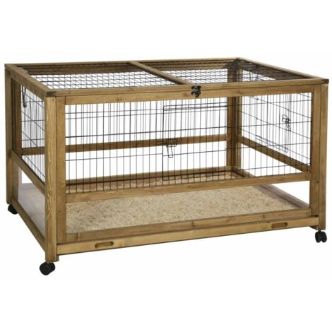 Kerbl Kleintierkäfig Indoor Space für Nagetiere Dach aufklappbar mit Rollen
