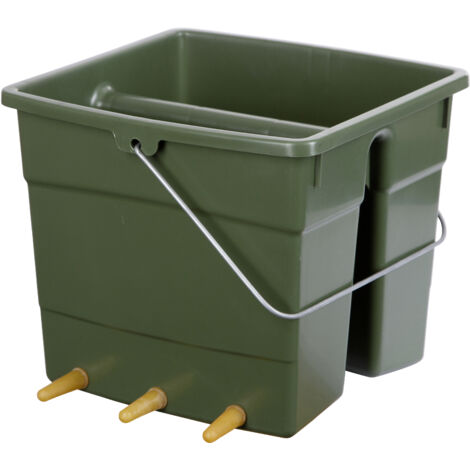 Kerbl Lammeimer (Farbe dunkelgrün, Fassungsvermögen 2x 5l, mit 6 Saugern)
