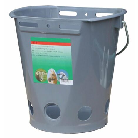 Kerbl Lammeimer transparent (Grau, Fassungsvermögen 8l, mit 5 roten Saugern)