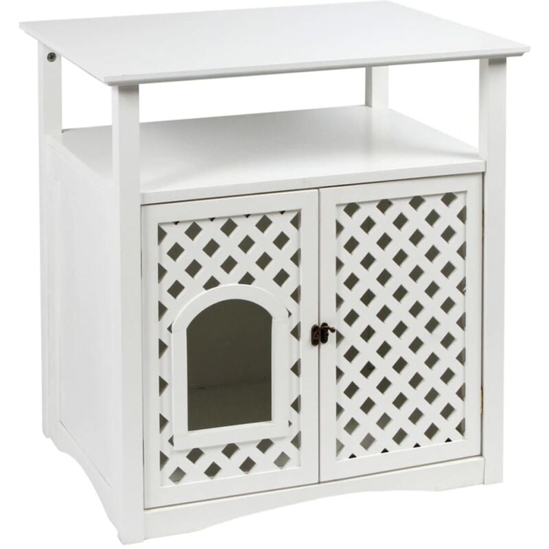 

Mueble arenero para gatos Helena 64x46x65 cm blanco 82662 - Blanco - Kerbl