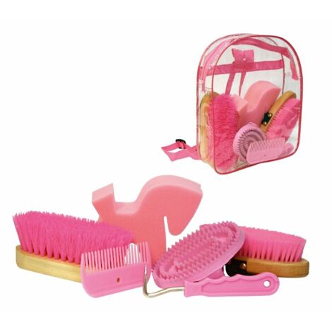 Kerbl Putz Rucksack pink Putzset Pflegeset Pferde Putzzeug Bürsten Striegel