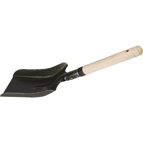 KERBL Schmale Schaufel fÐ©r Kohlenstoff, Lackschwarz, Holzgriff, 38 x 11 x 3 cm