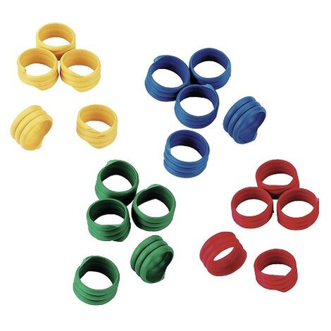 KERBL -Spiralring zur Identifizierung von HÙhnern, Truthhne und Phaisanes, unterschiedlichen Farben, 12 mm, Behlter 100 Einheiten