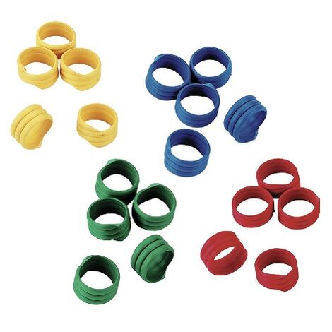 Kerbl Spiralring zur Identifizierung von HÙhnern, Truthhne und Phaisanes, unterschiedlichen Farben, 16 mm, Verpackung 100 Einheiten