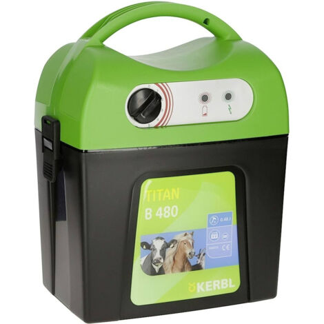 Kerbl Titan B 480 - Elettrificatore a batteria 9V per recinzioni con LED controllo
