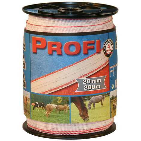 Kerbl Weidezaunband Profi 200 m 20 mm weiß-rot TriC 59501