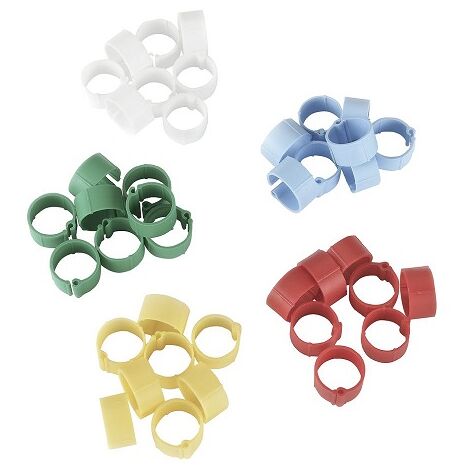 Kerbling Ring zur Identifizierung von HЩhnern, Truthhne und Phaisanes, abwechslungsreichen Farben, 8 mm, Verpackung 100 Einheiten