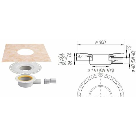Kerdi Drain Base Set Scarico Orizz. Dn40