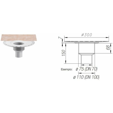 Kerdi Drain Set Scarico Vert. Dn100 Senza Sifone
