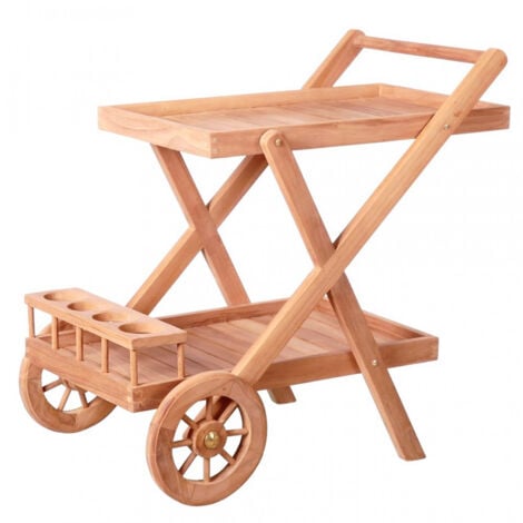 Kereta - Desserte en teck avec roues