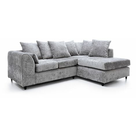 Keria Right Hand Facing Corner Sofa - Silver