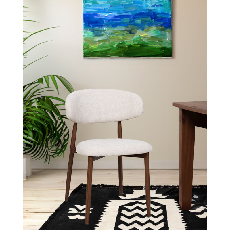 Uniqka - Kerin - Chaise en tissu et pieds métal