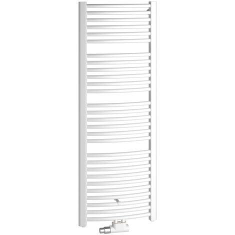 Kermi Basic-50 R gebogen Badheizkörper 1770x60x599mm, Anschluss mittig/seitlich, 993W bei 75/65/20 Grad C, Weiß SG