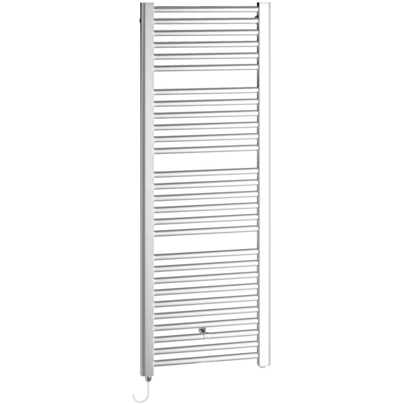Kermi Elektro-badheizkörper Basic-e, Gerade, Fks Weiß Links, 400 Watt, 804x450 Mm (hxl), Glanzsilber, E0e10080045wixk