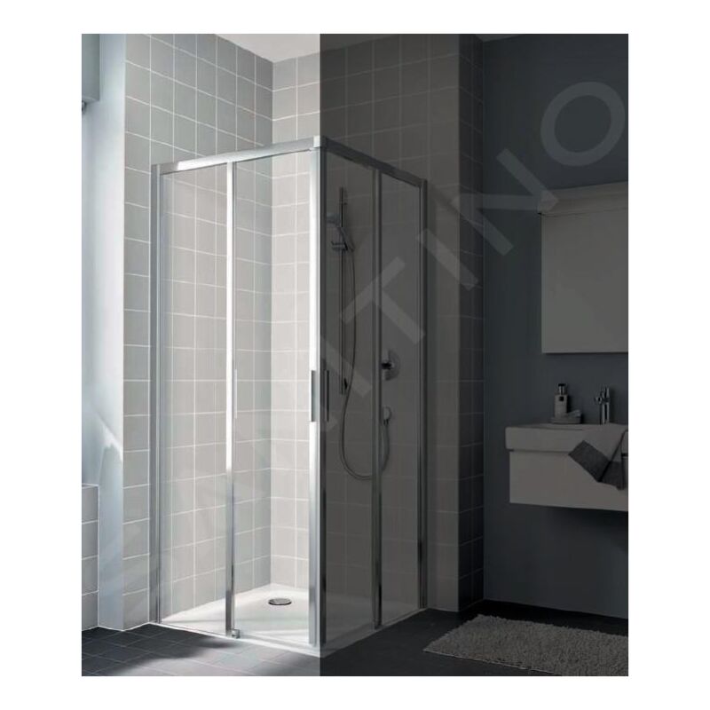 Cada xs - Porte de douche C2L, 110x200 cm, gauche, argent brillant/verre transparent CKC2L11020VPK - Kermi